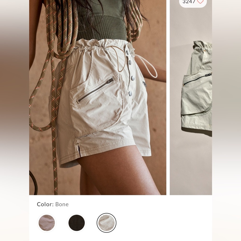 Free People Off The Grid Shorts color:bone size small